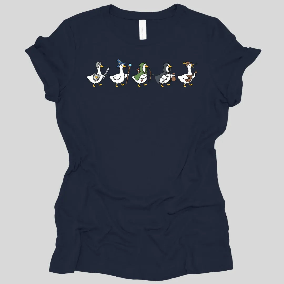 Printify T-Shirt Navy / S Silly Goose Adventurers Funny D&D Women's T-shirt