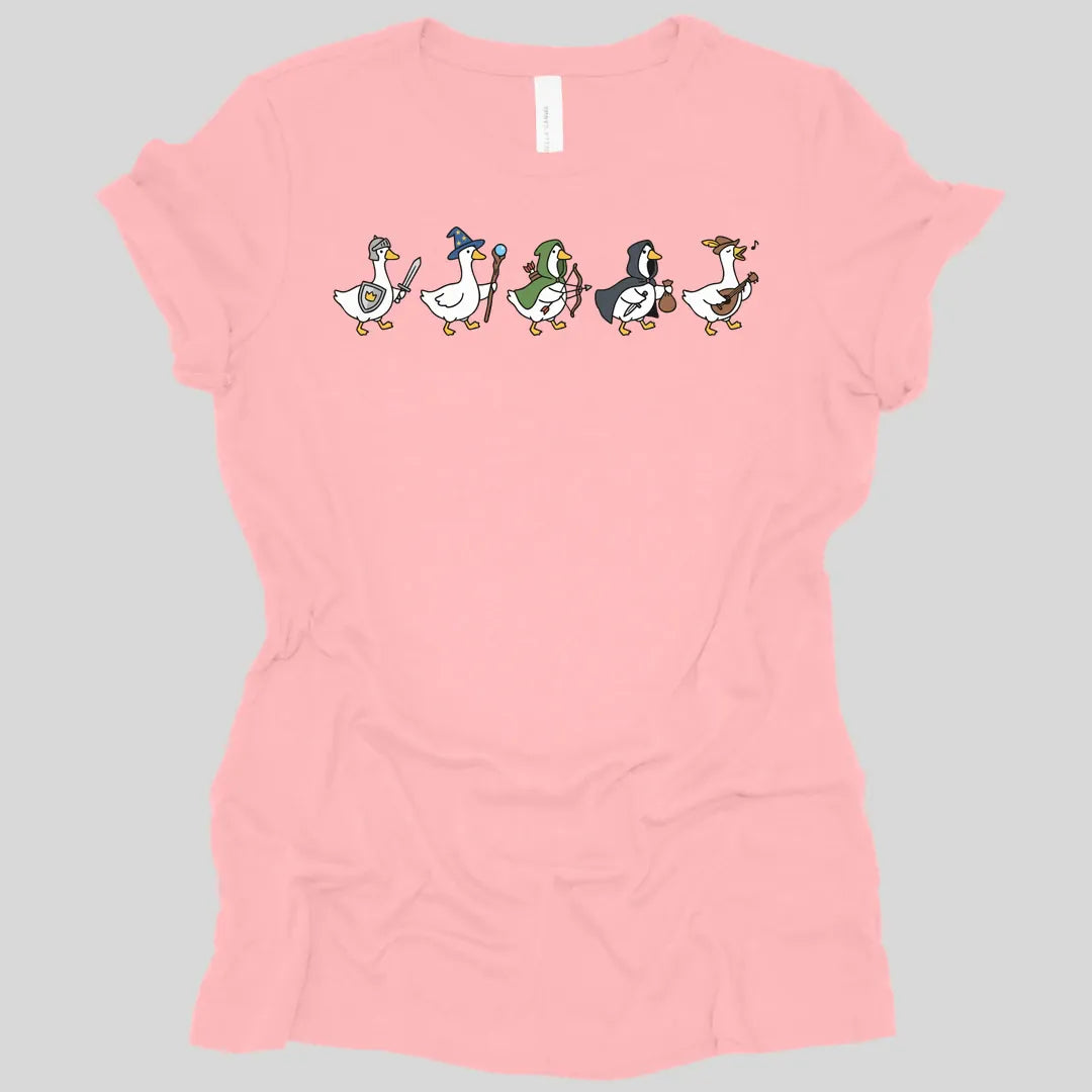 Printify T-Shirt Pink / S Silly Goose Adventurers Funny D&D Women's T-shirt