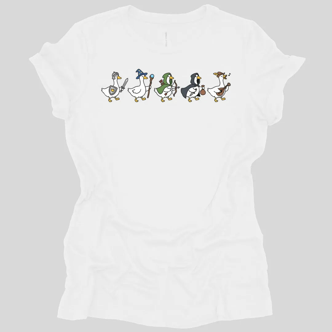 Printify T-Shirt White / S Silly Goose Adventurers Funny D&D Women's T-shirt