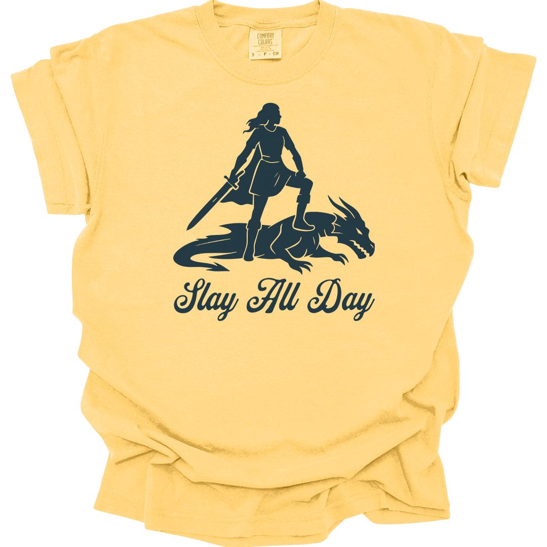 Printify T-Shirt Banana / S Slay All Day T-Shirt - Comfort Colors