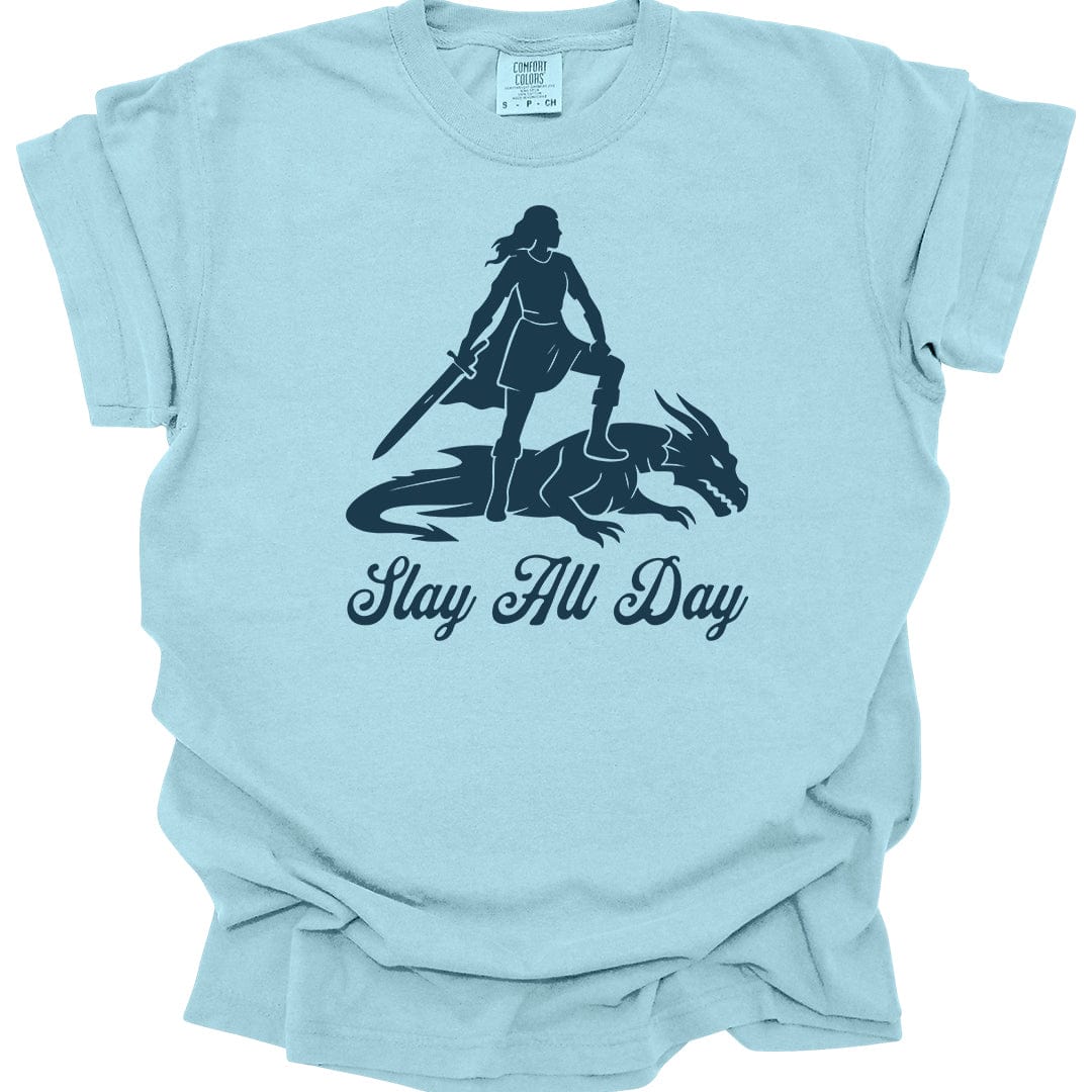 Printify T-Shirt Chambray / S Slay All Day T-Shirt - Comfort Colors
