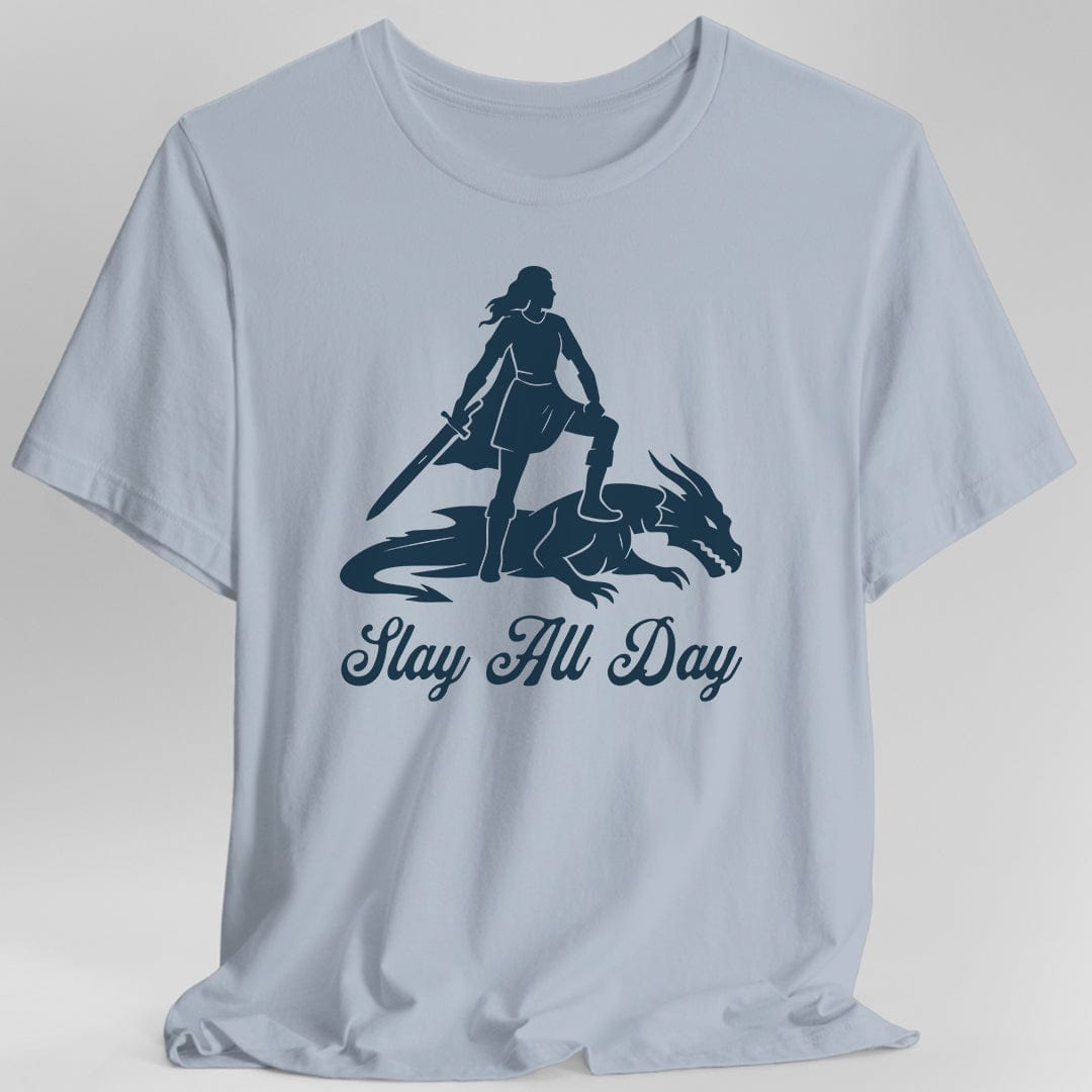 Printify T-Shirt Light Blue / S Slay All Day T-Shirt