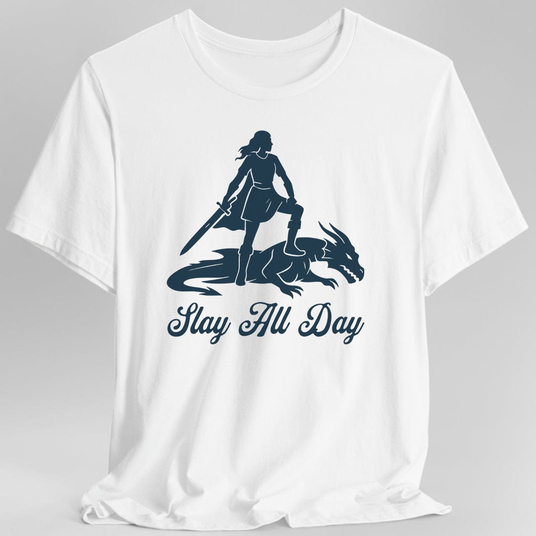 Printify T-Shirt White / S Slay All Day T-Shirt