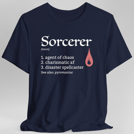 Printify T-Shirt Navy / S Sorcerer Class Definition D&D T-Shirt