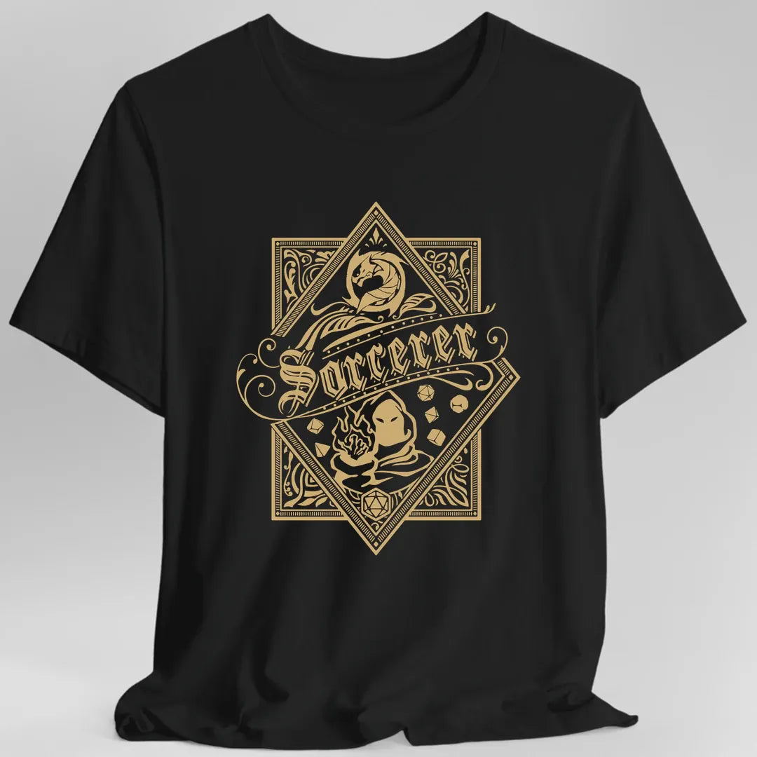 Printify T-Shirt Black / S Sorcerer D&D Class Emblem T-shirt