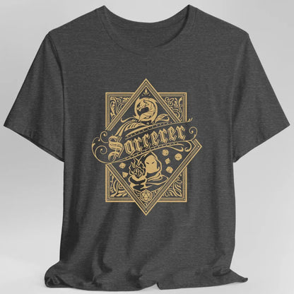 Printify T-Shirt Dark Heather Grey / S Sorcerer D&D Class Emblem T-shirt