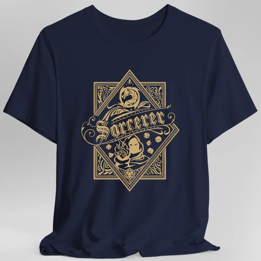 Printify T-Shirt Navy / S Sorcerer D&D Class Emblem T-shirt