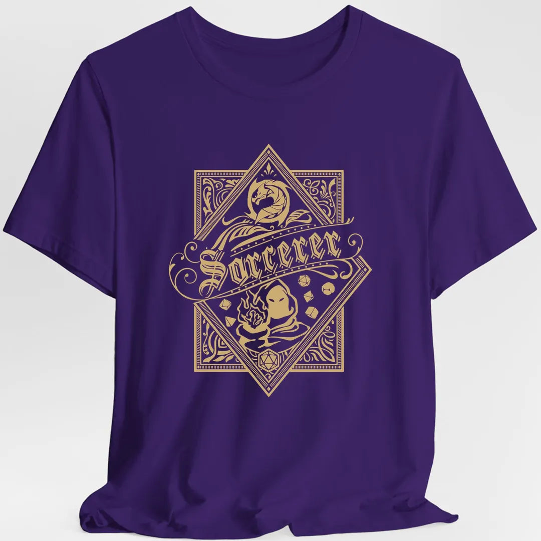 Printify T-Shirt Purple / S Sorcerer D&D Class Emblem T-shirt