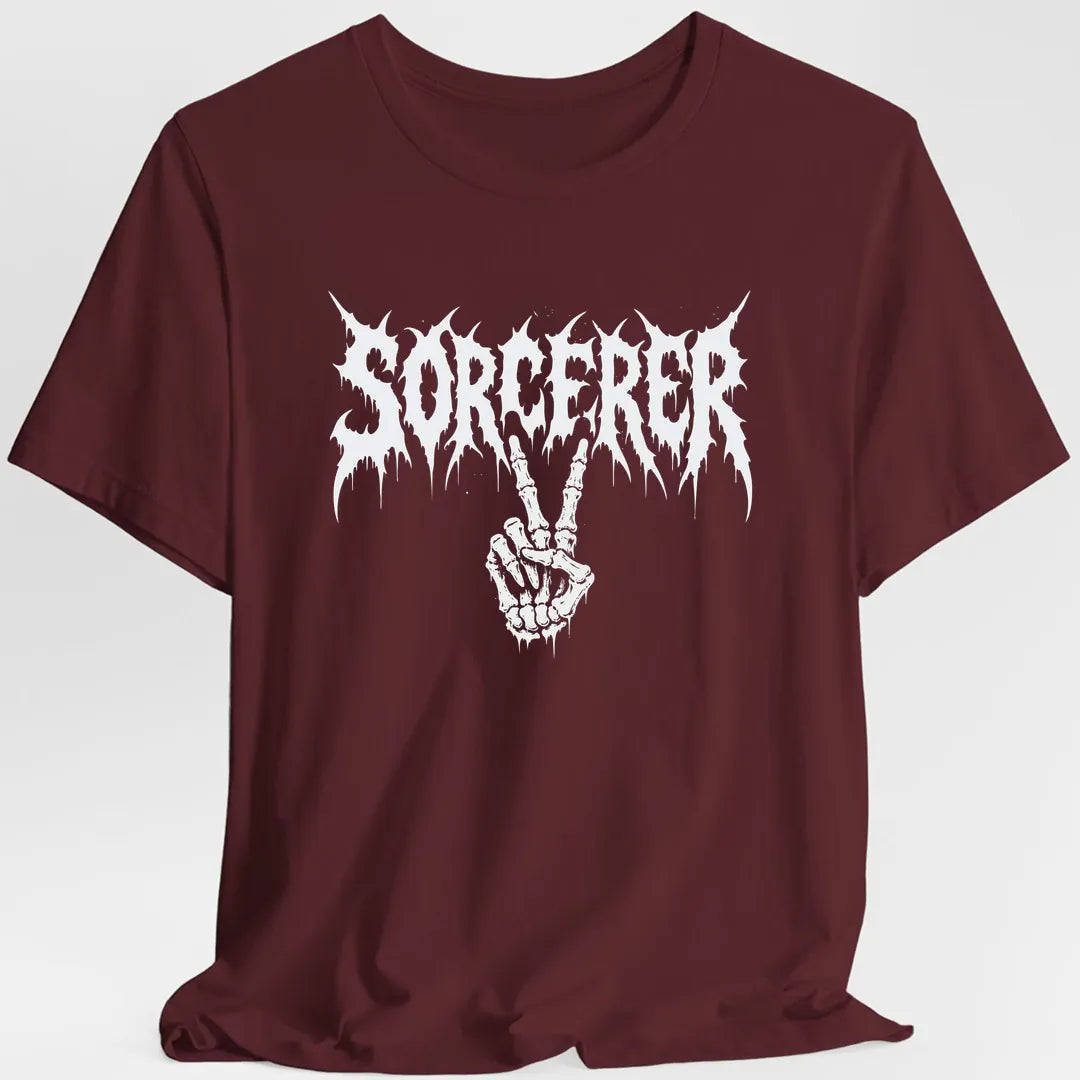 Printify T-Shirt Maroon / S Sorcerer Heavy Metal T-Shirt