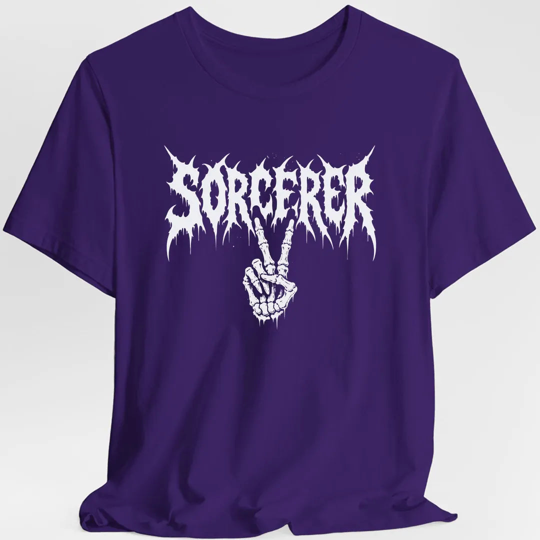 Printify T-Shirt Purple / S Sorcerer Heavy Metal T-Shirt