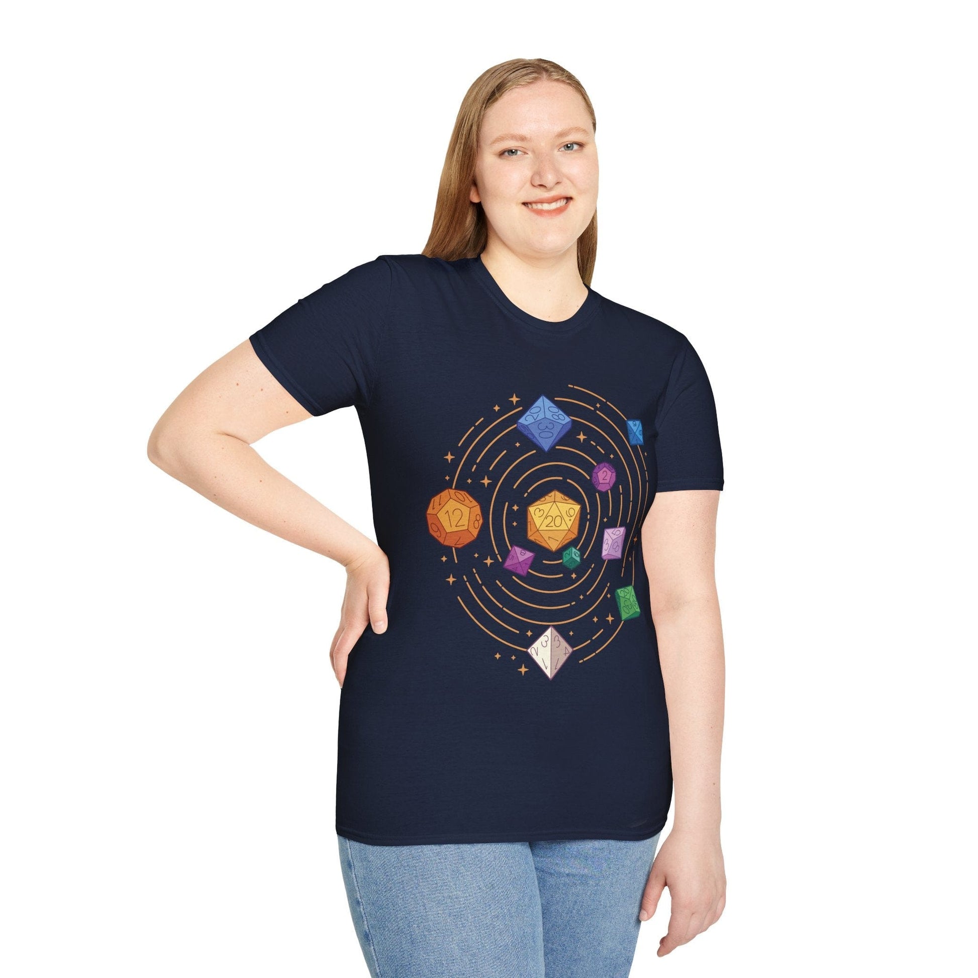 Printify T-Shirt Space Dice Solar System T-shirt