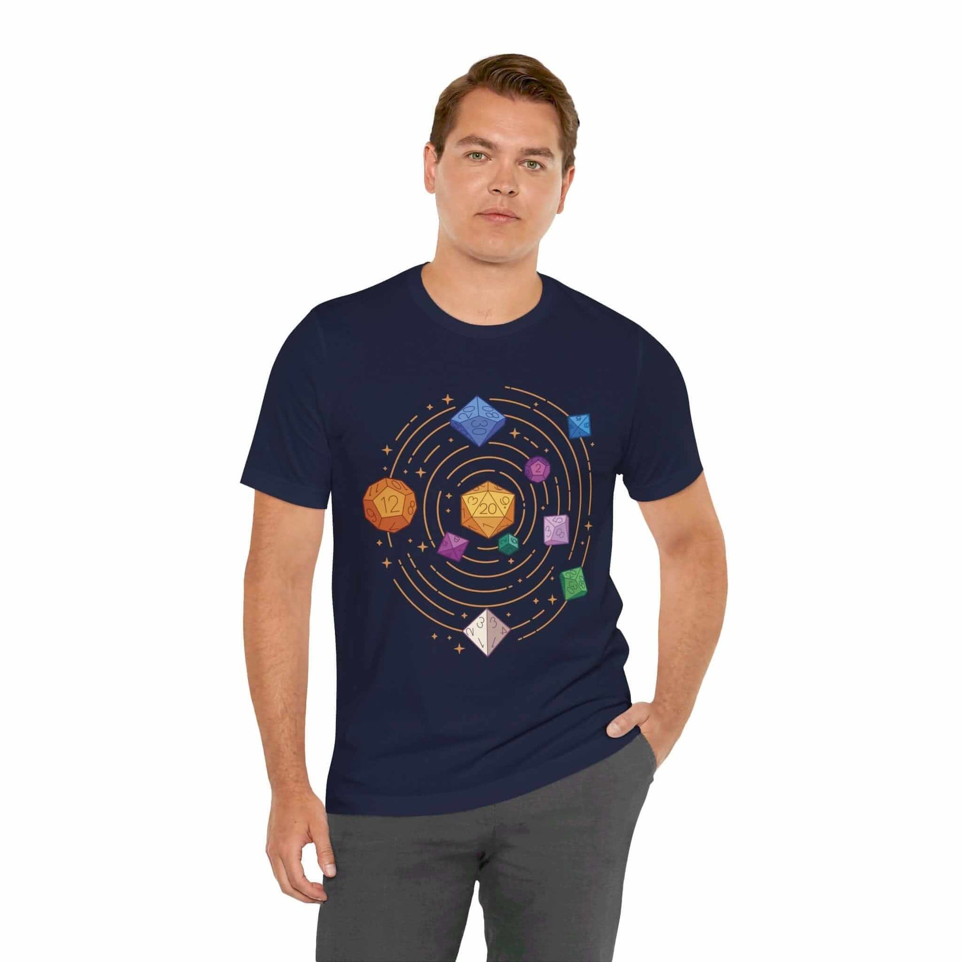 Printify T-Shirt Space Dice Solar System T-shirt