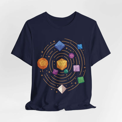 Printify T-Shirt Navy / S Space Dice Solar System T-shirt