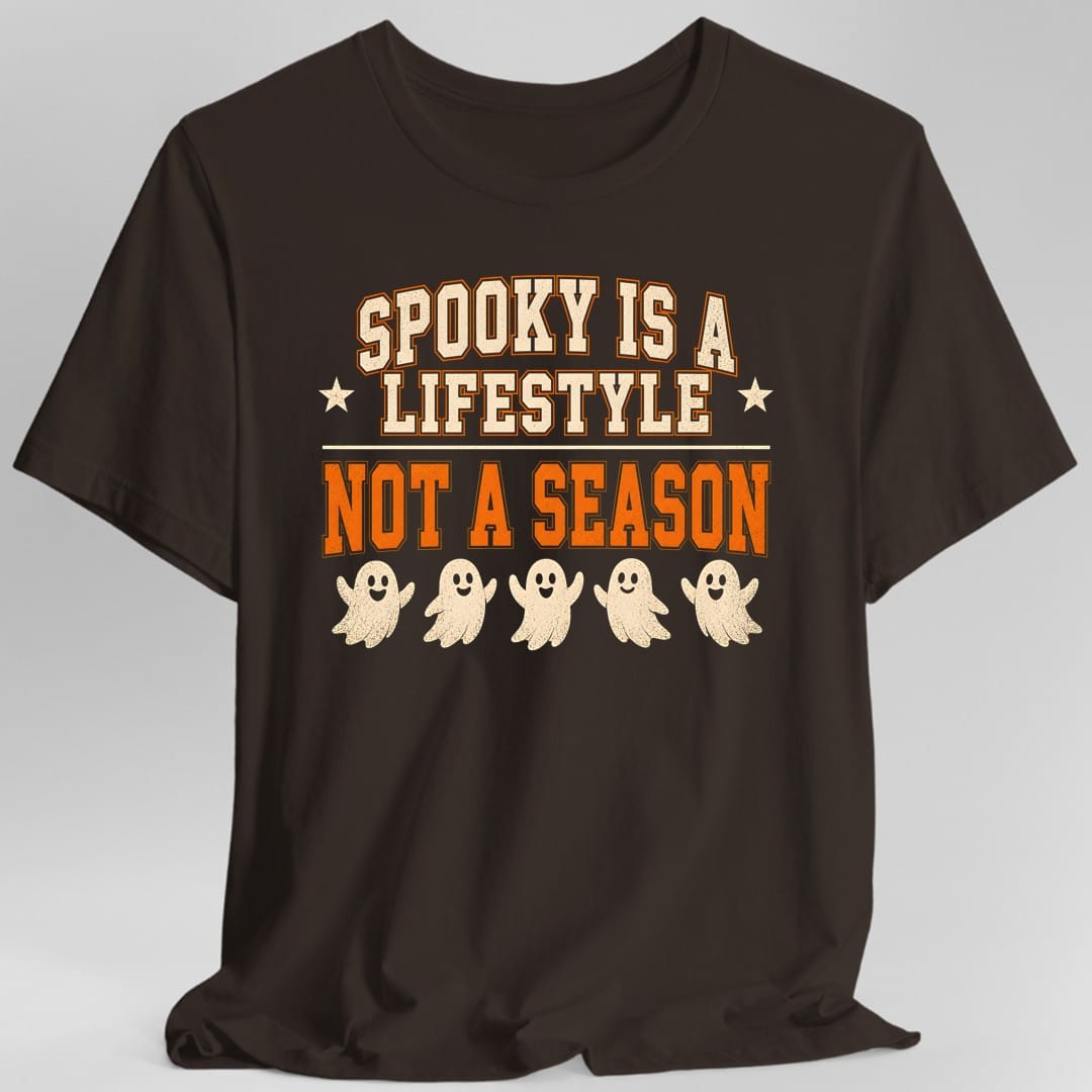 Printify T-Shirt Dark Chocolate / S Spooky Is A Lifestyle T-Shirt