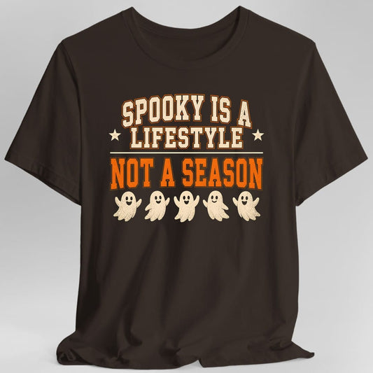 Printify T-Shirt Dark Chocolate / S Spooky Is A Lifestyle T-Shirt