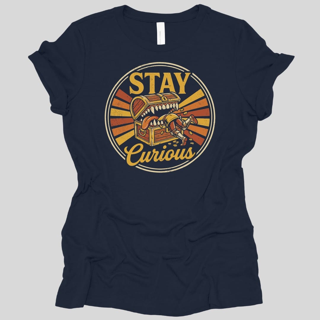 Printify T-Shirt Navy / S Stay Curious Mimic Women's T-shirt