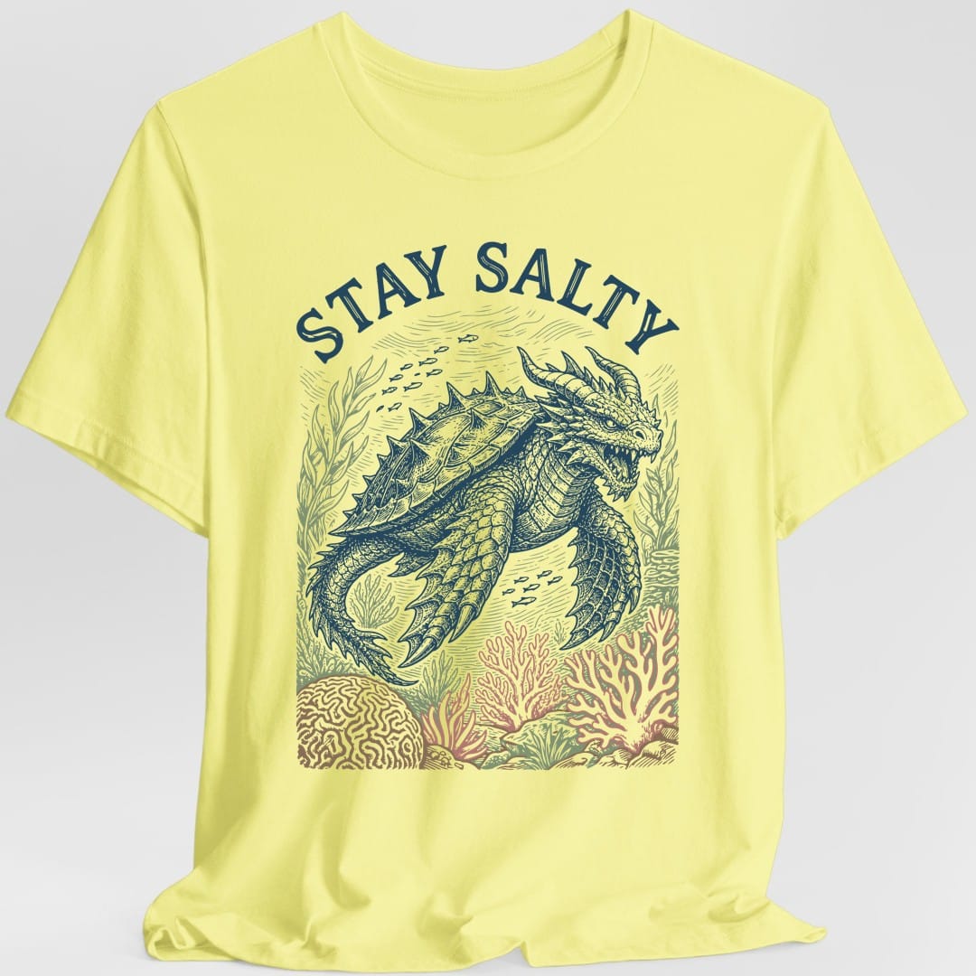 Printify T-Shirt Cornsilk / S Stay Salty Dragon Turtle T-Shirt