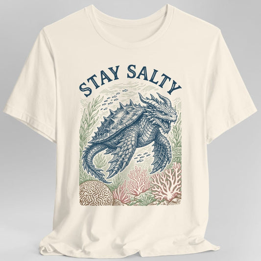 Printify T-Shirt Natural / S Stay Salty Dragon Turtle T-Shirt