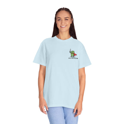 Printify T-Shirt Still Plays Pretend Embroidery T-shirt