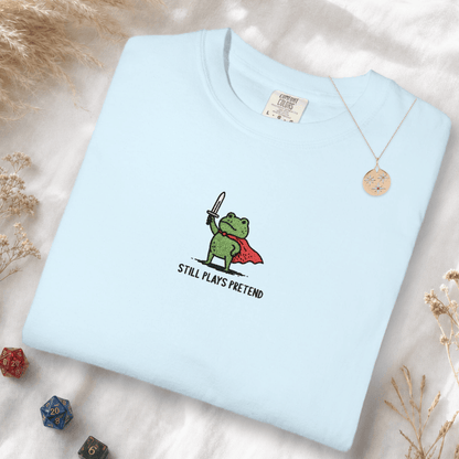 Printify T-Shirt Chambray / S Still Plays Pretend Embroidery T-shirt - Comfort Colors