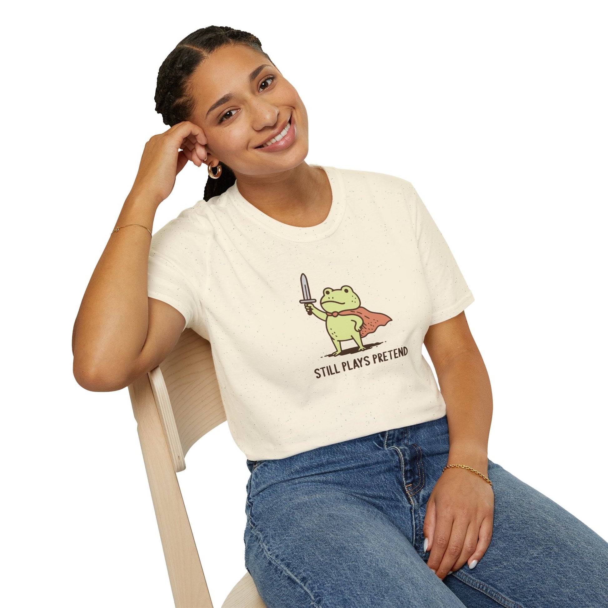 Printify T-Shirt Still Plays Pretend Frog T-Shirt