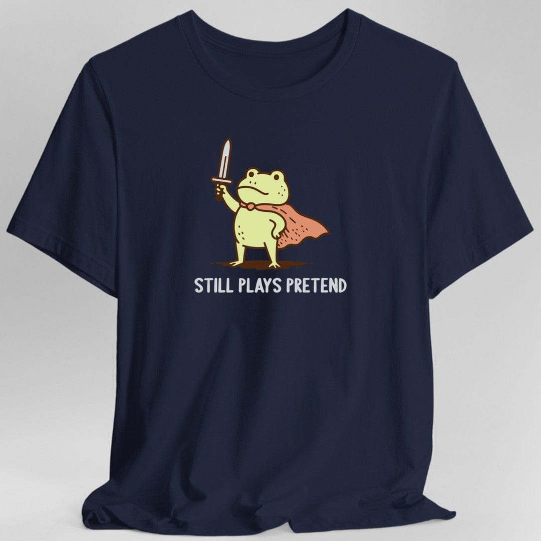 Printify T-Shirt Navy / S Still Plays Pretend Frog T-Shirt