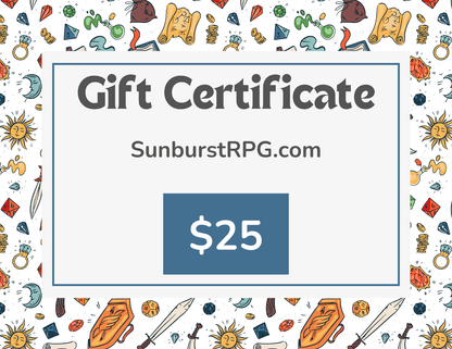 Sunburst RPG Digital $25.00 Sunburst RPG Digital Gift Card