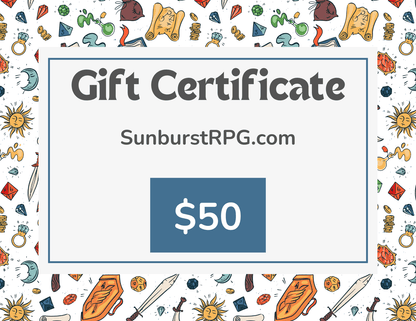 Sunburst RPG Digital $50.00 Sunburst RPG Digital Gift Card