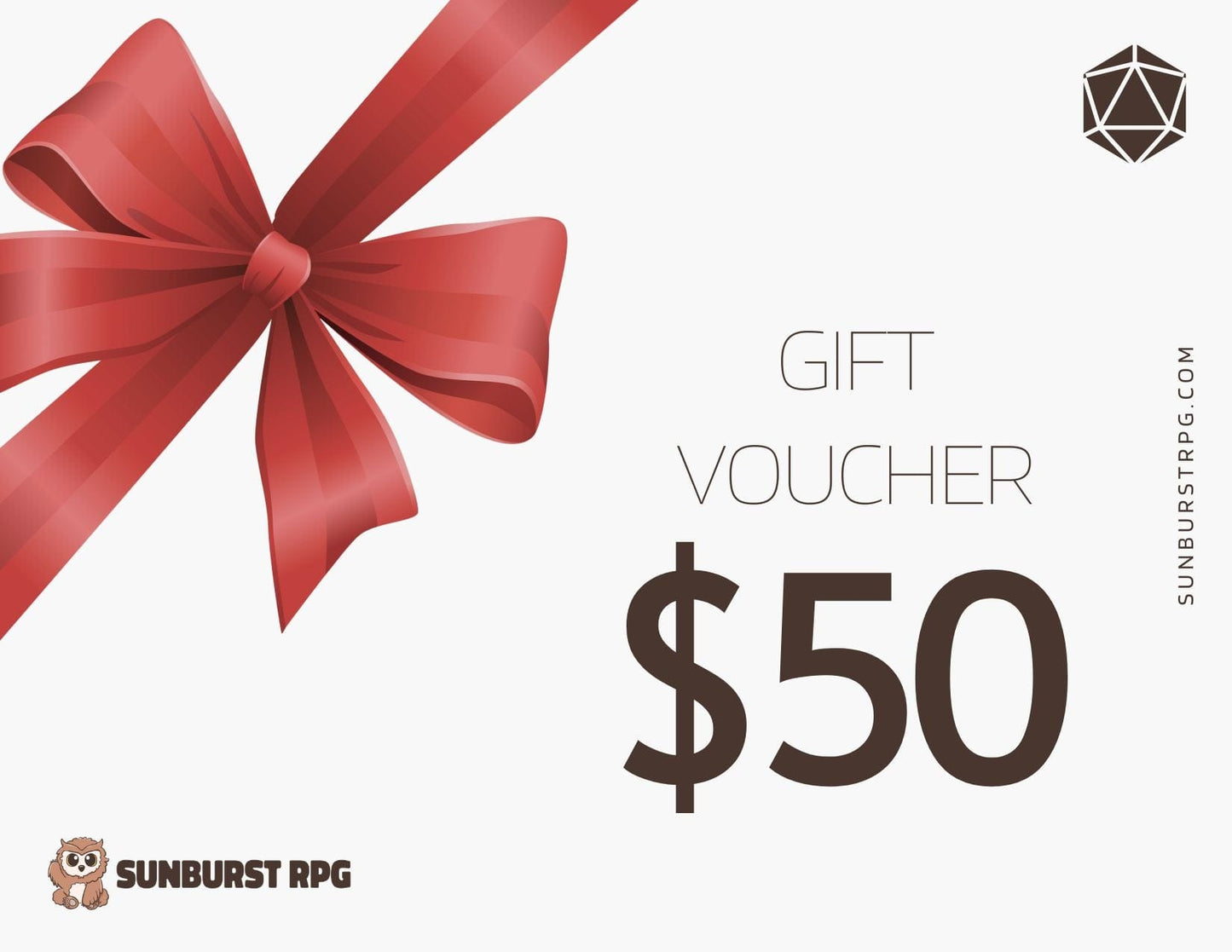 Sunburst RPG Digital $50.00 Sunburst RPG Dungeons & Dragons Gift Card - Digital