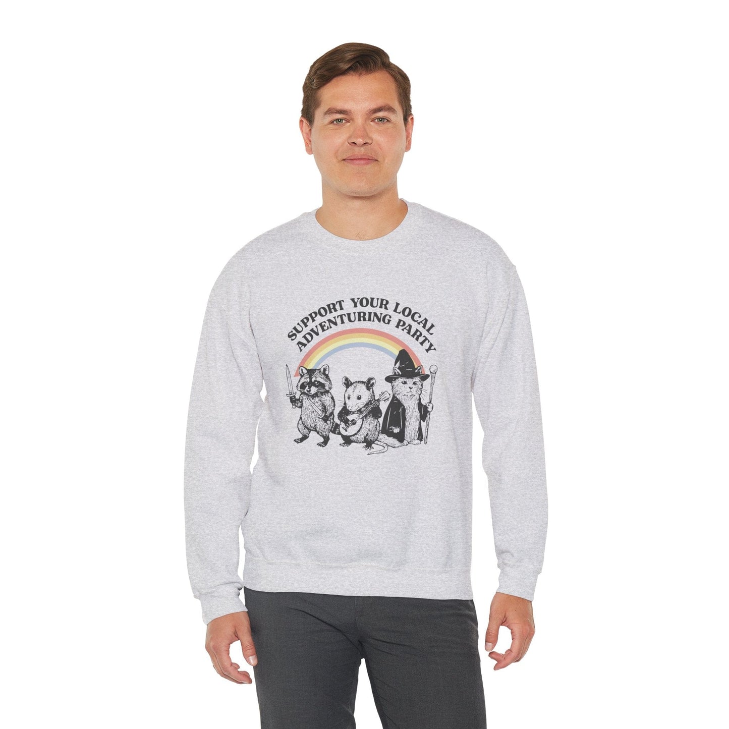 Printify Sweatshirt Support Your Local Adventuring Party Sweatshirt