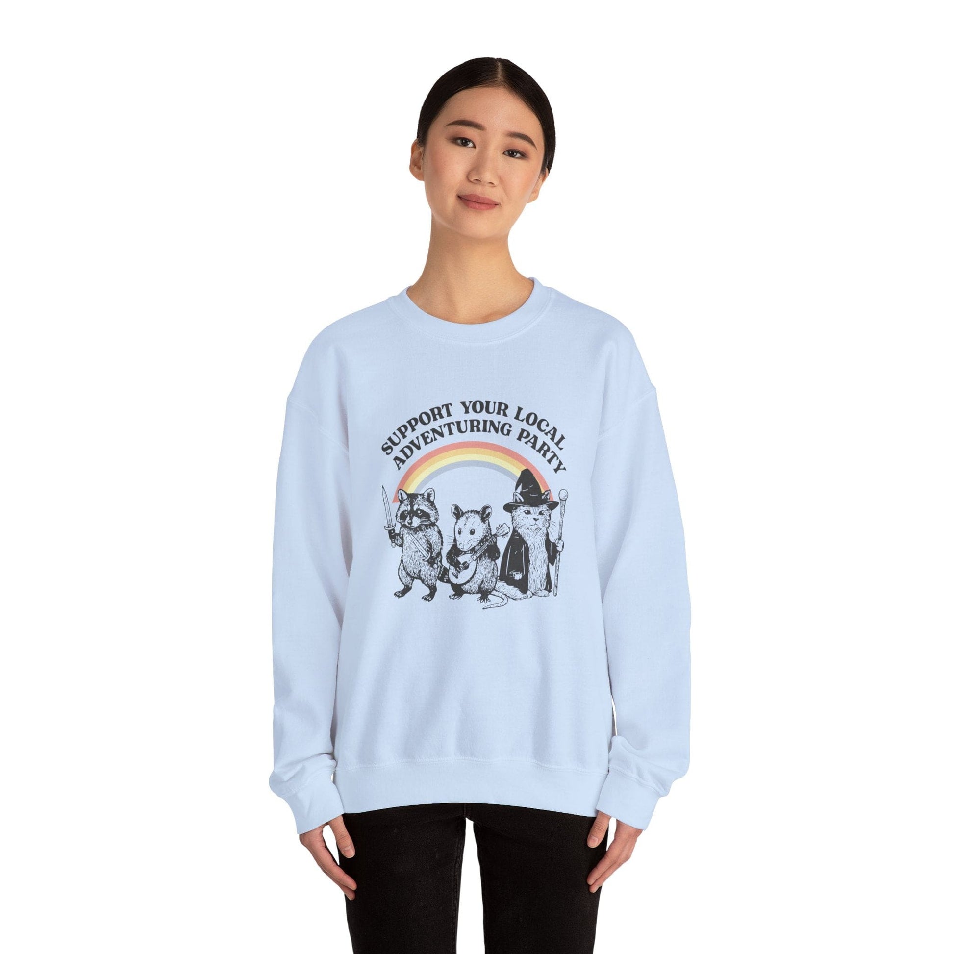 Printify Sweatshirt Support Your Local Adventuring Party Sweatshirt