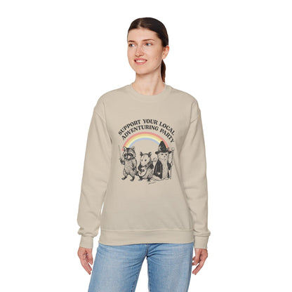 Printify Sweatshirt Support Your Local Adventuring Party Sweatshirt
