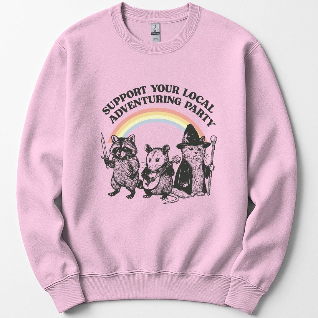 Printify Sweatshirt Light Pink / S Support Your Local Adventuring Party Sweatshirt