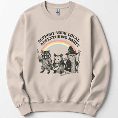 Printify Sweatshirt Sand / S Support Your Local Adventuring Party Sweatshirt