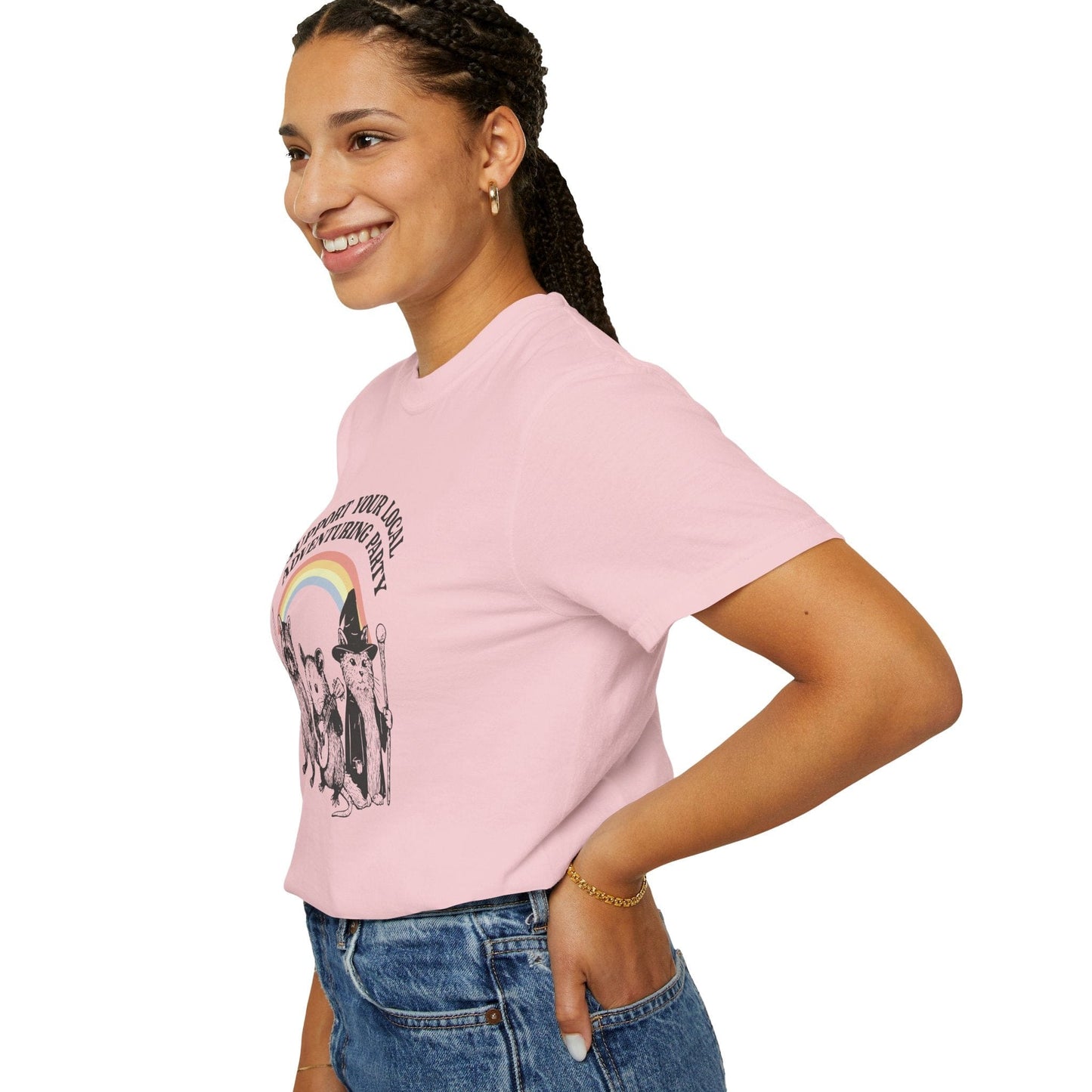 Printify T-Shirt Support Your Local Adventuring Party T-Shirt - Comfort Colors