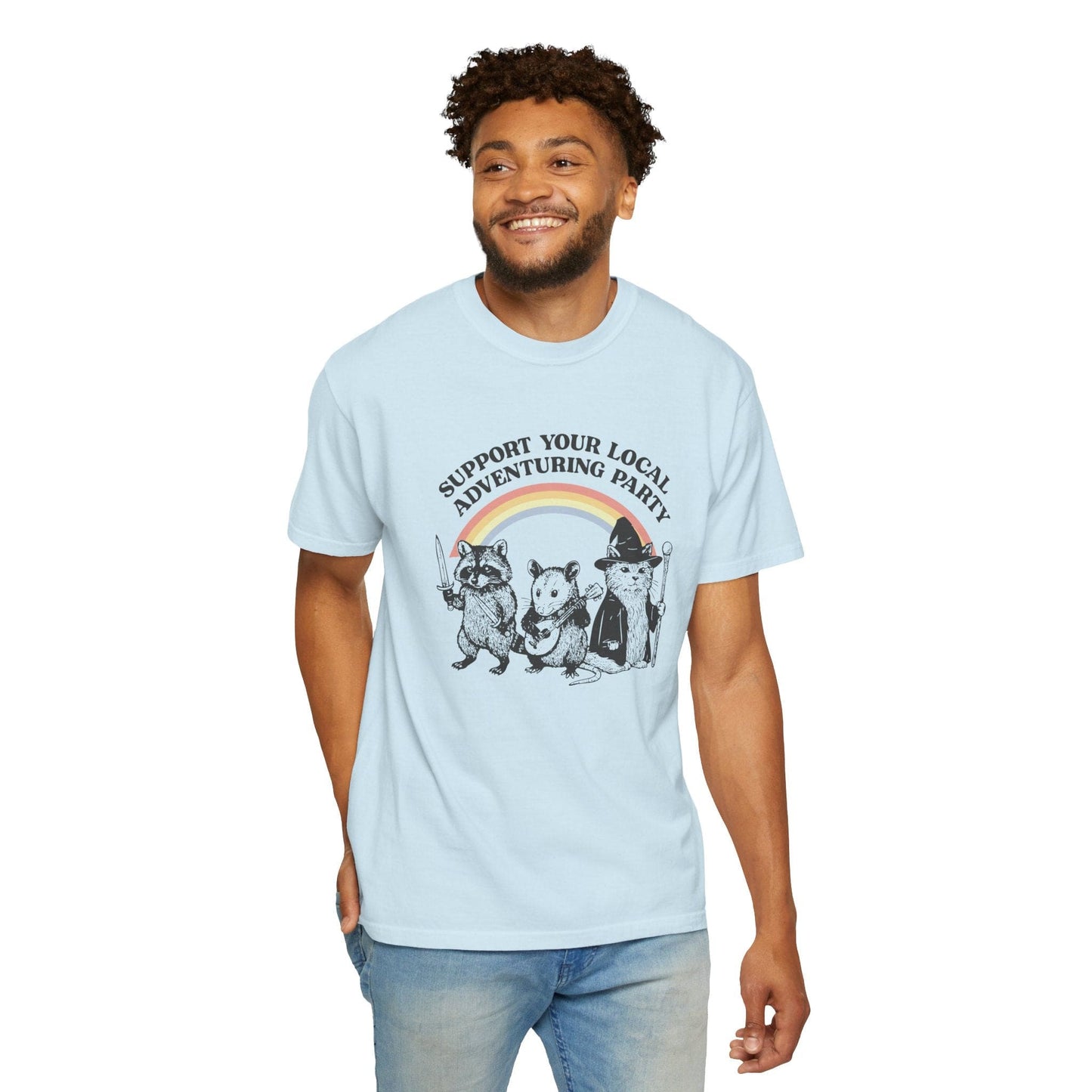 Printify T-Shirt Support Your Local Adventuring Party T-Shirt - Comfort Colors