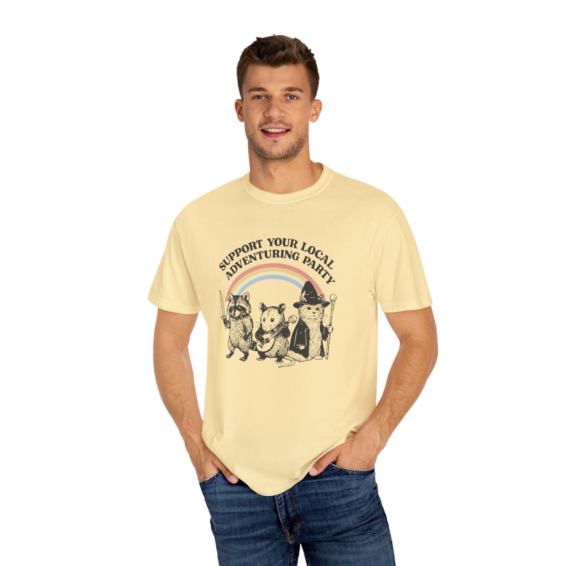 Printify T-Shirt Support Your Local Adventuring Party T-Shirt - Comfort Colors