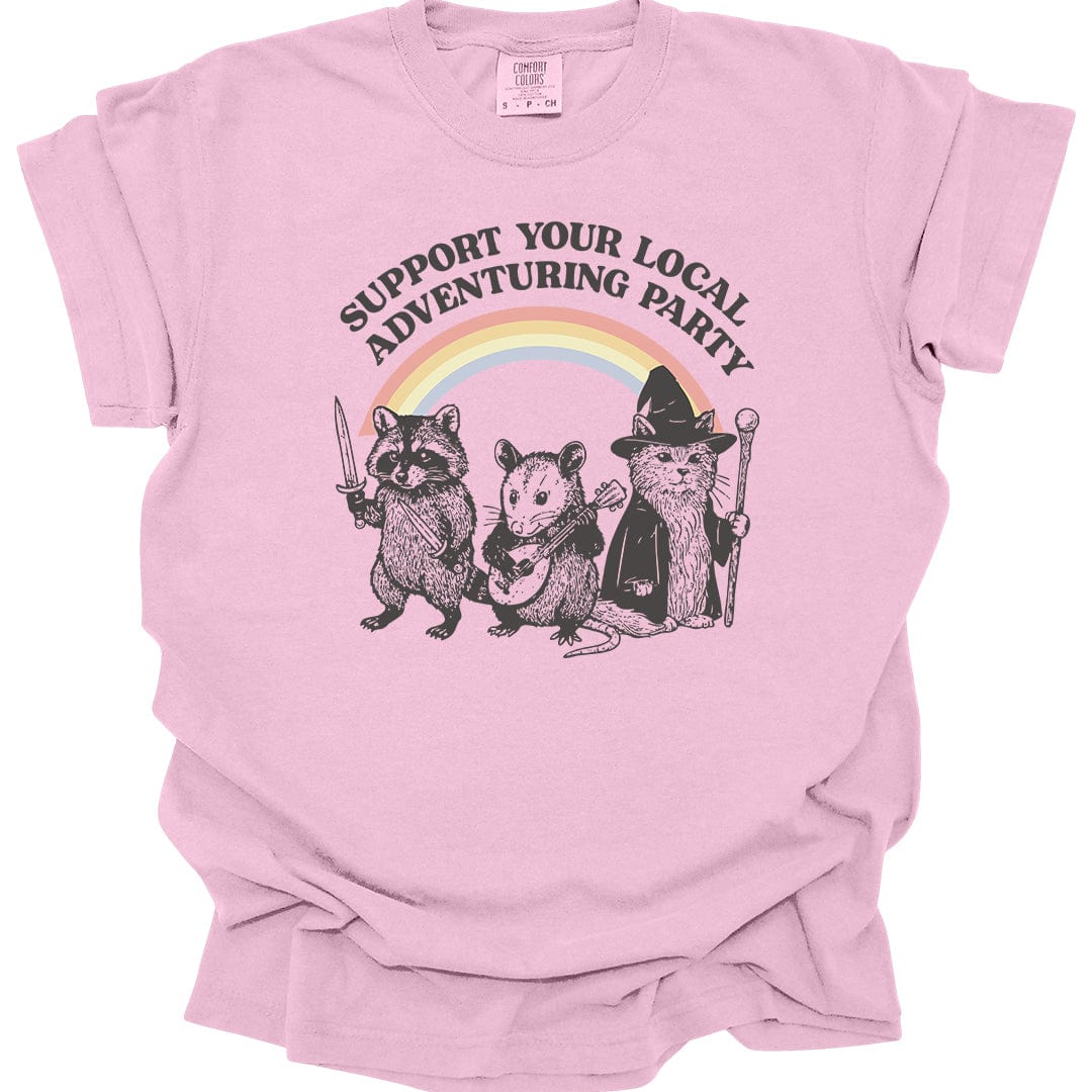 Printify T-Shirt Blossom / S Support Your Local Adventuring Party T-Shirt - Comfort Colors