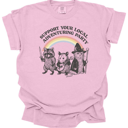Printify T-Shirt Blossom / S Support Your Local Adventuring Party T-Shirt - Comfort Colors