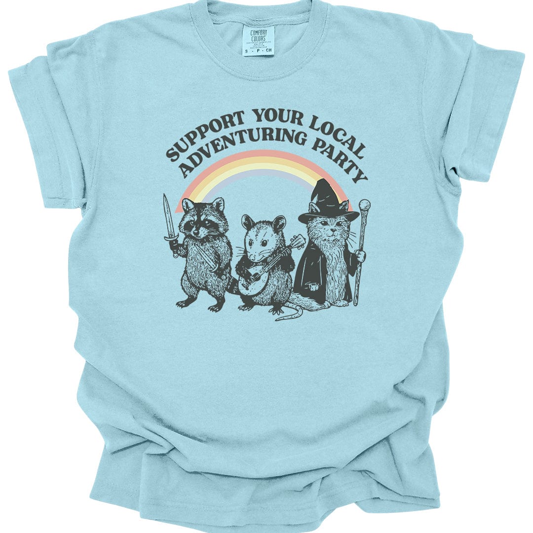 Printify T-Shirt Chambray / S Support Your Local Adventuring Party T-Shirt - Comfort Colors
