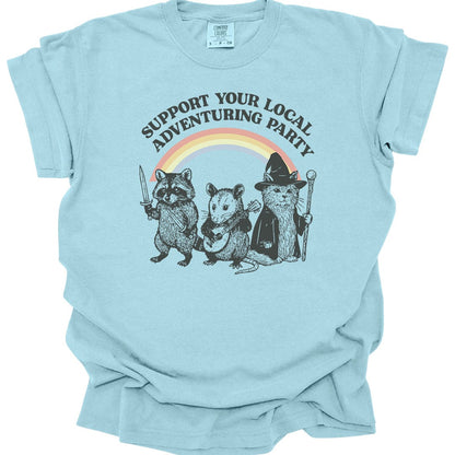 Printify T-Shirt Chambray / S Support Your Local Adventuring Party T-Shirt - Comfort Colors