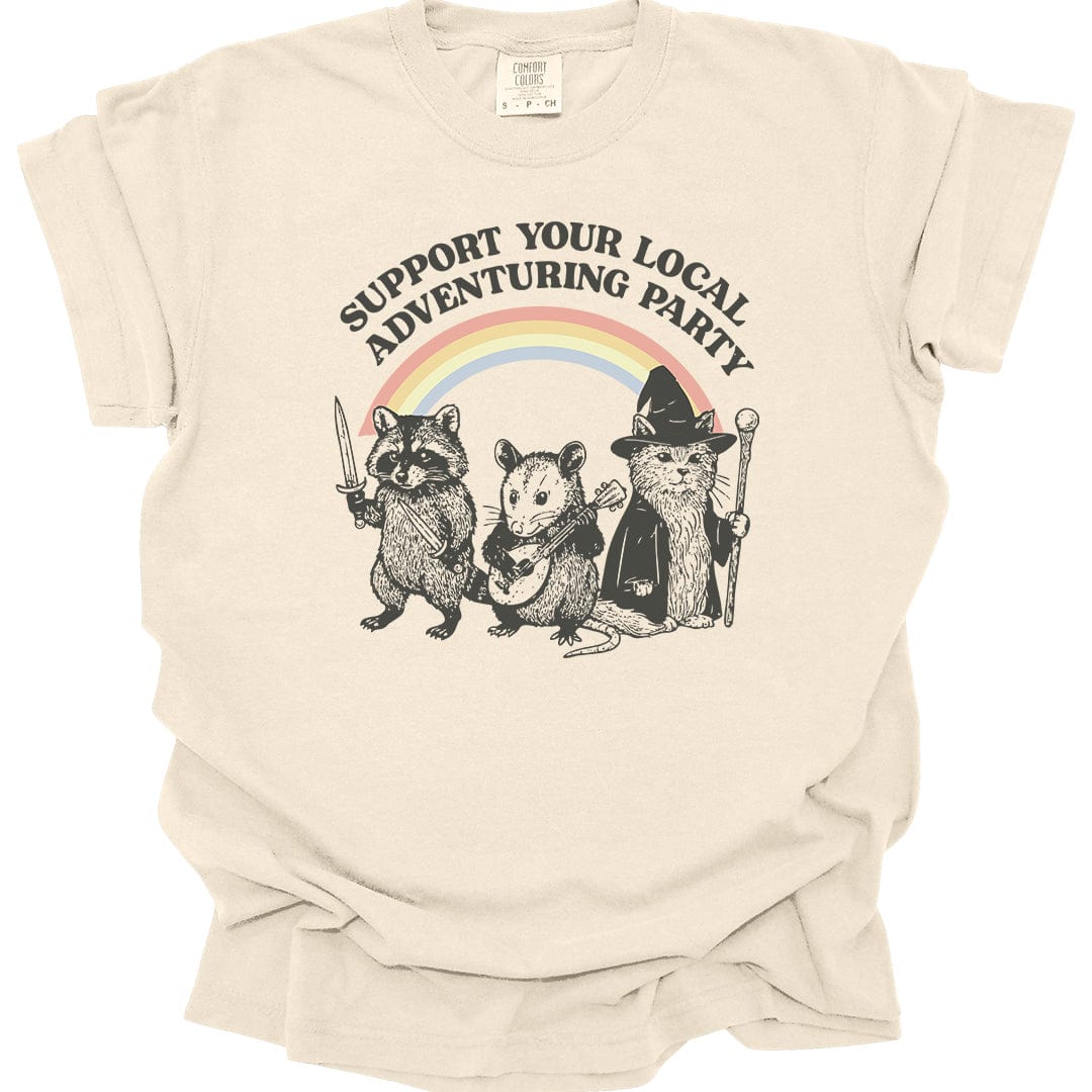 Printify T-Shirt Ivory / S Support Your Local Adventuring Party T-Shirt - Comfort Colors