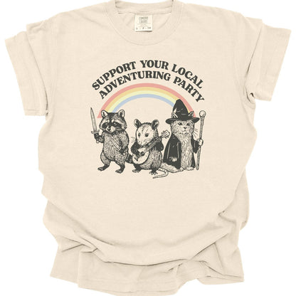 Printify T-Shirt Ivory / S Support Your Local Adventuring Party T-Shirt - Comfort Colors