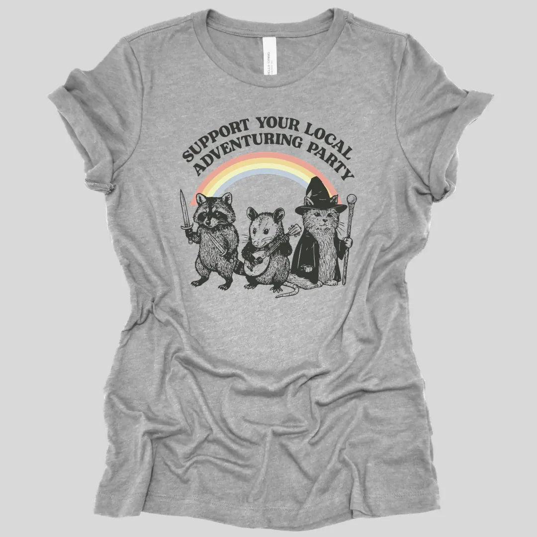 Printify T-Shirt Athletic Heather / S Support Your Local Adventuring Party Women's T-shirt