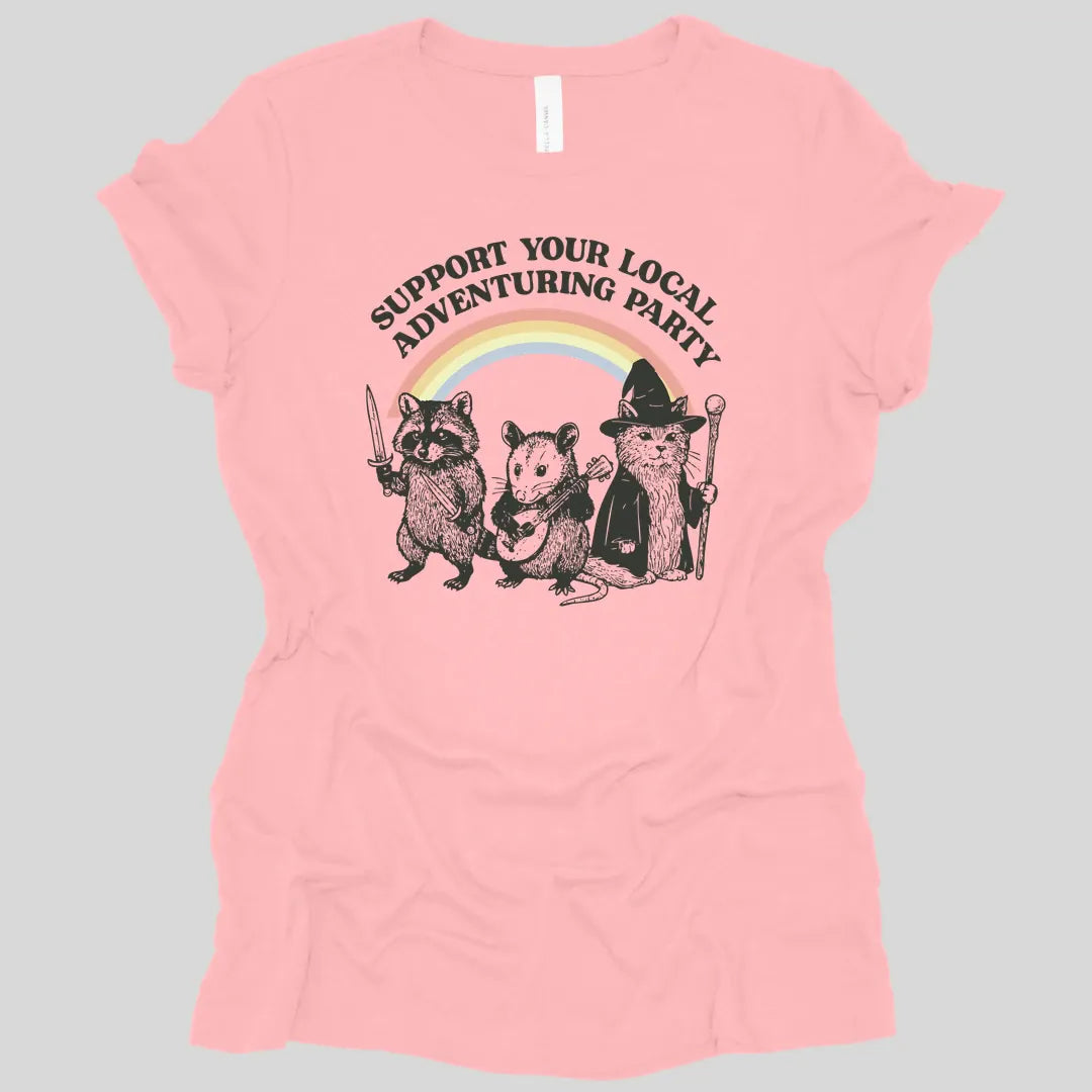 Printify T-Shirt Pink / S Support Your Local Adventuring Party Women's T-shirt