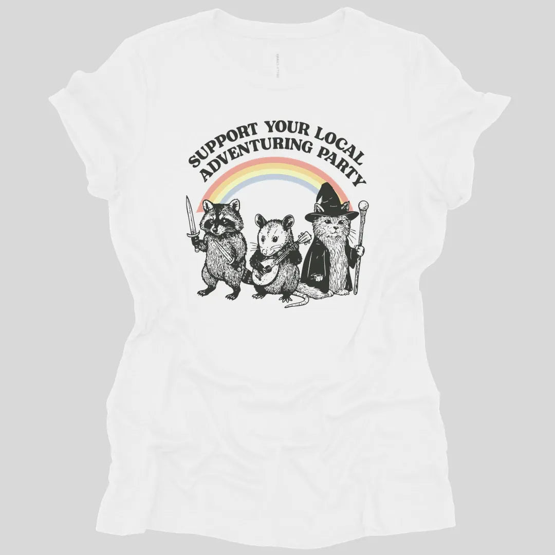 Printify T-Shirt White / S Support Your Local Adventuring Party Women's T-shirt