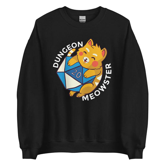 DnD Dungeon Meowster Sweatshirt - Dungeons & Dragons DM Sweatshirt Sweatshirt Black / S