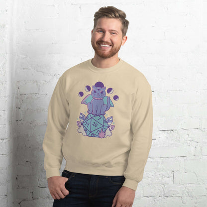 DnD Cat D20 Sweatshirt - Cute Dungeons & Dragons Sweatshirt Sweatshirt