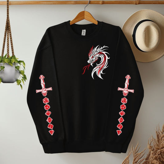 Dragon & Dice Sword D&D Sweatshirt Sweatshirt