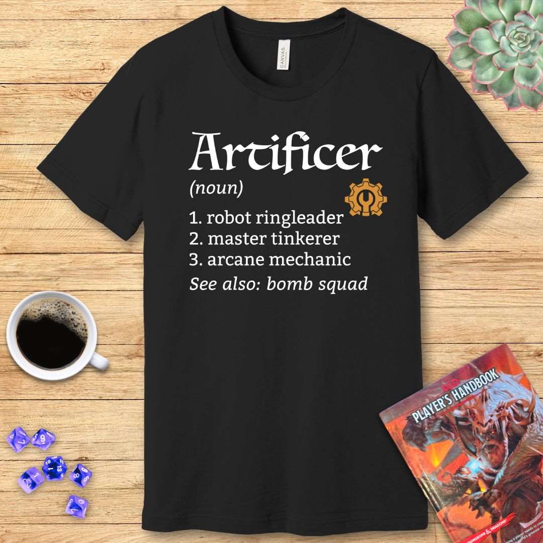 Artificer Class Definition T-Shirt – Funny DnD Definition Tee T-Shirt